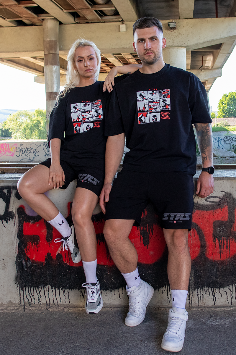 Tricou Negru Oversize All Sports