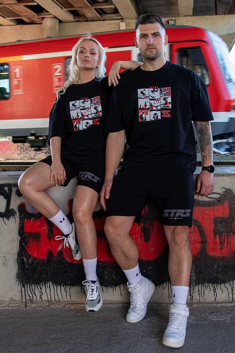 Tricou Negru Oversize All Sports
