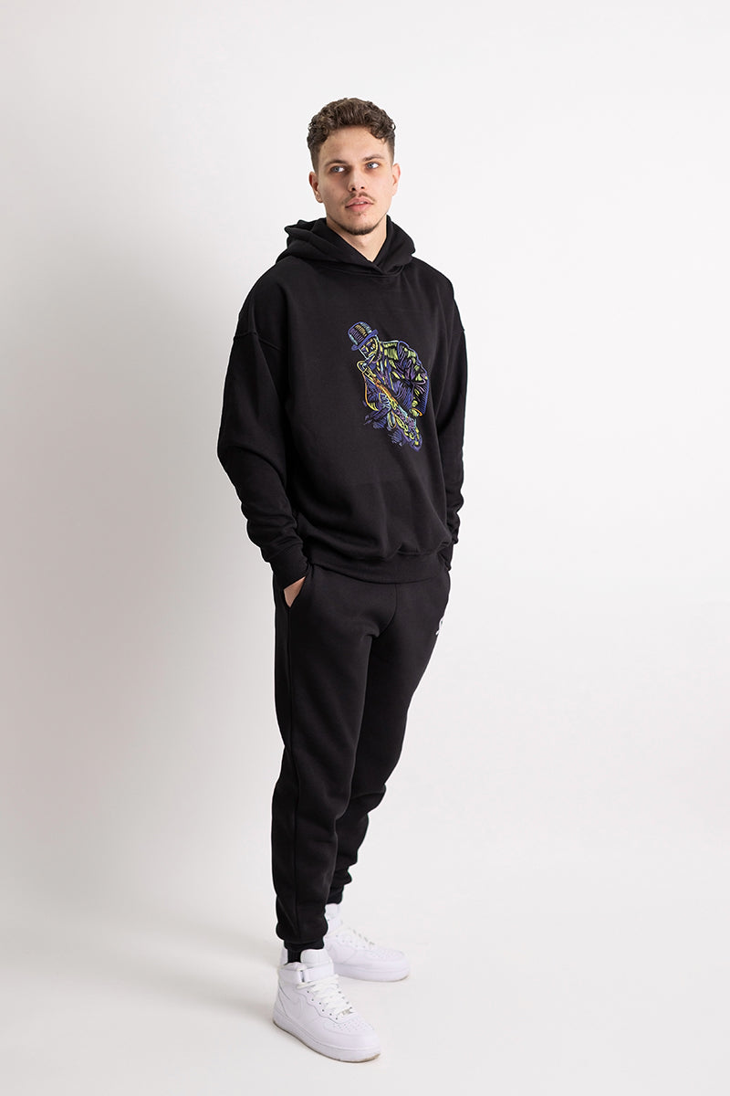 Hanorac Oversized Saxofonist Negru