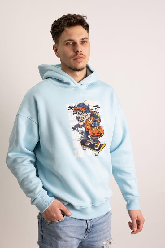 Hanorac Oversized Albastru Deschis Halloween