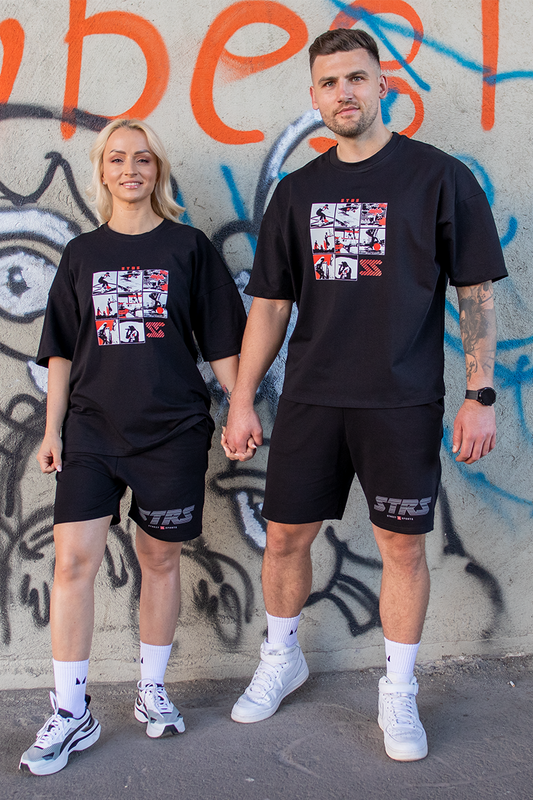 Tricou Negru Oversize All Sports
