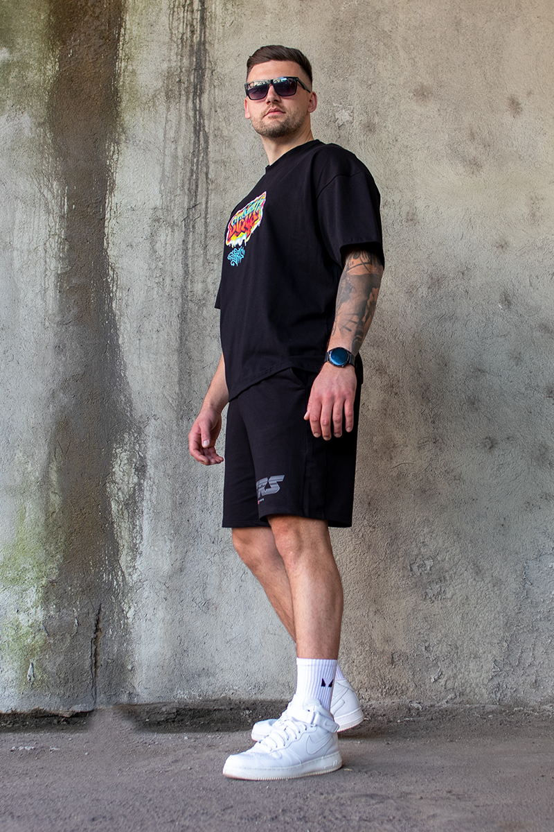 Tricou Oversize Negru Street Sports Grafitti