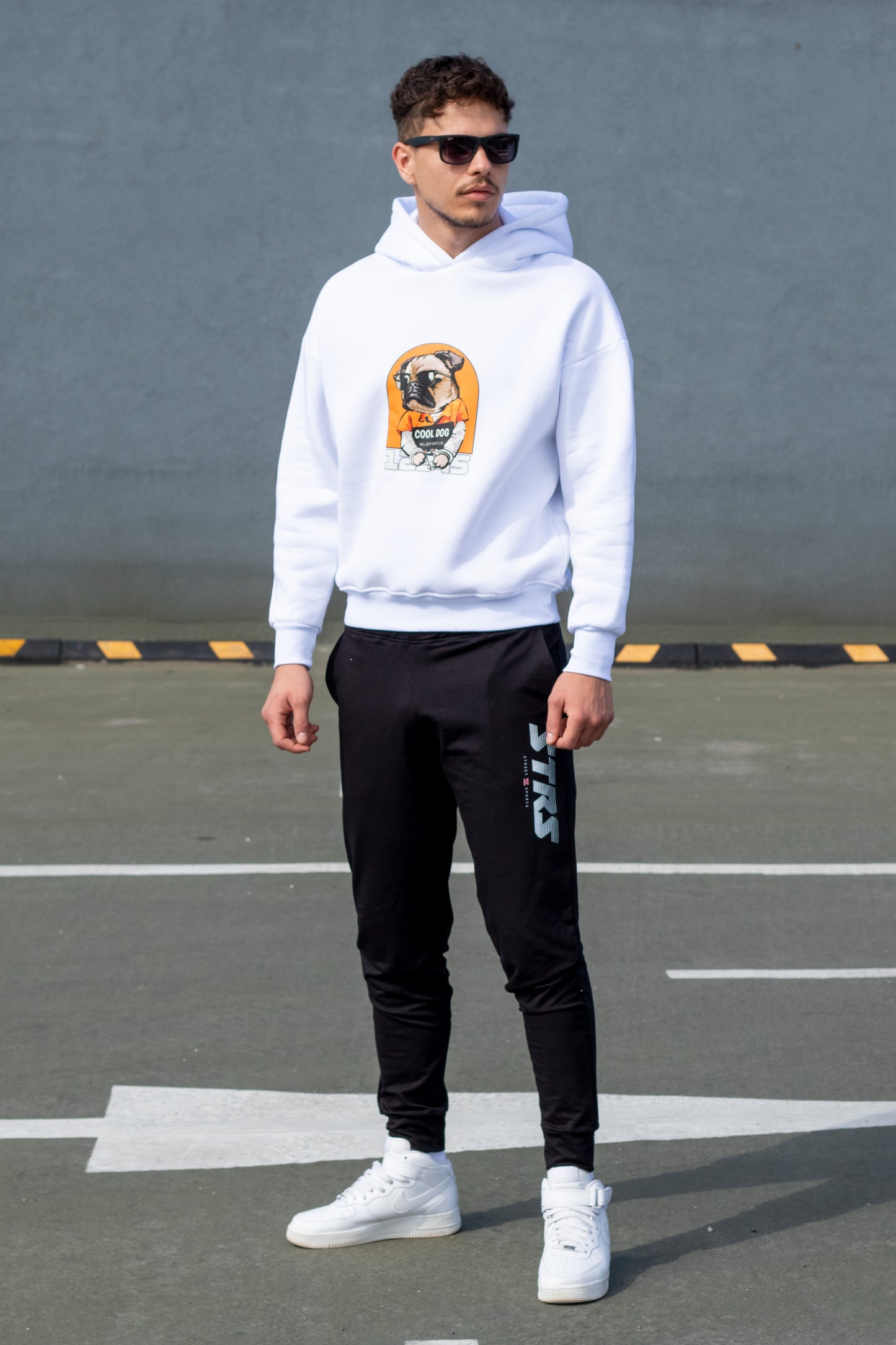 Pantaloni Sreet Sports French Terry Negru