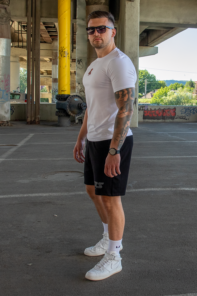 Tricou Regular Alb Cu Ursulet