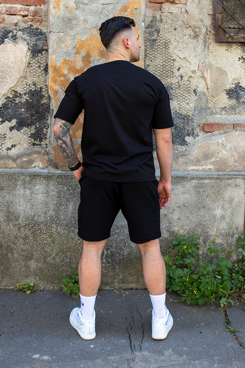 Tricou Oversize Slim Negru Try Again