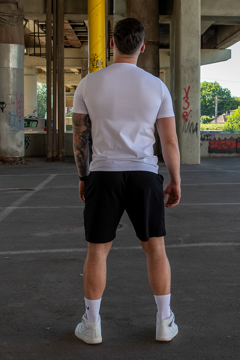 Tricou Regular Alb Cu Ursulet
