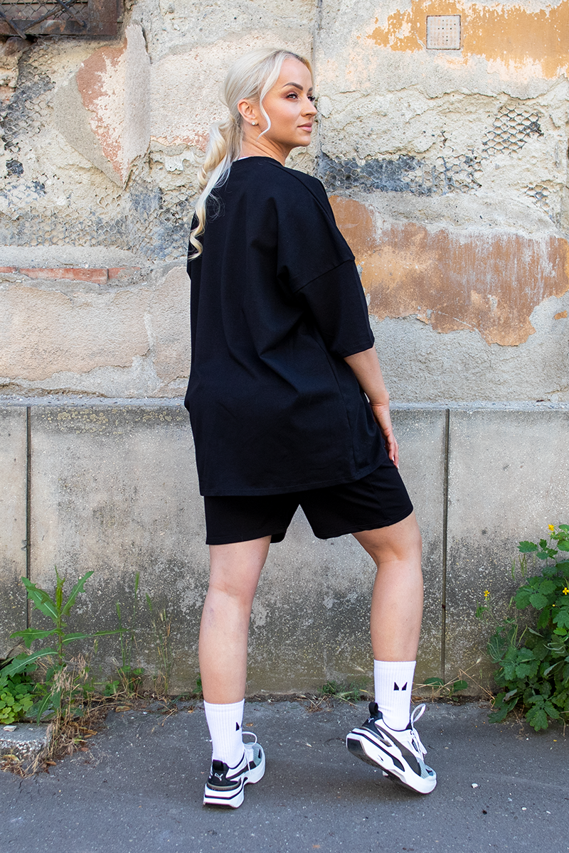 Tricou Oversize Negru Try Again