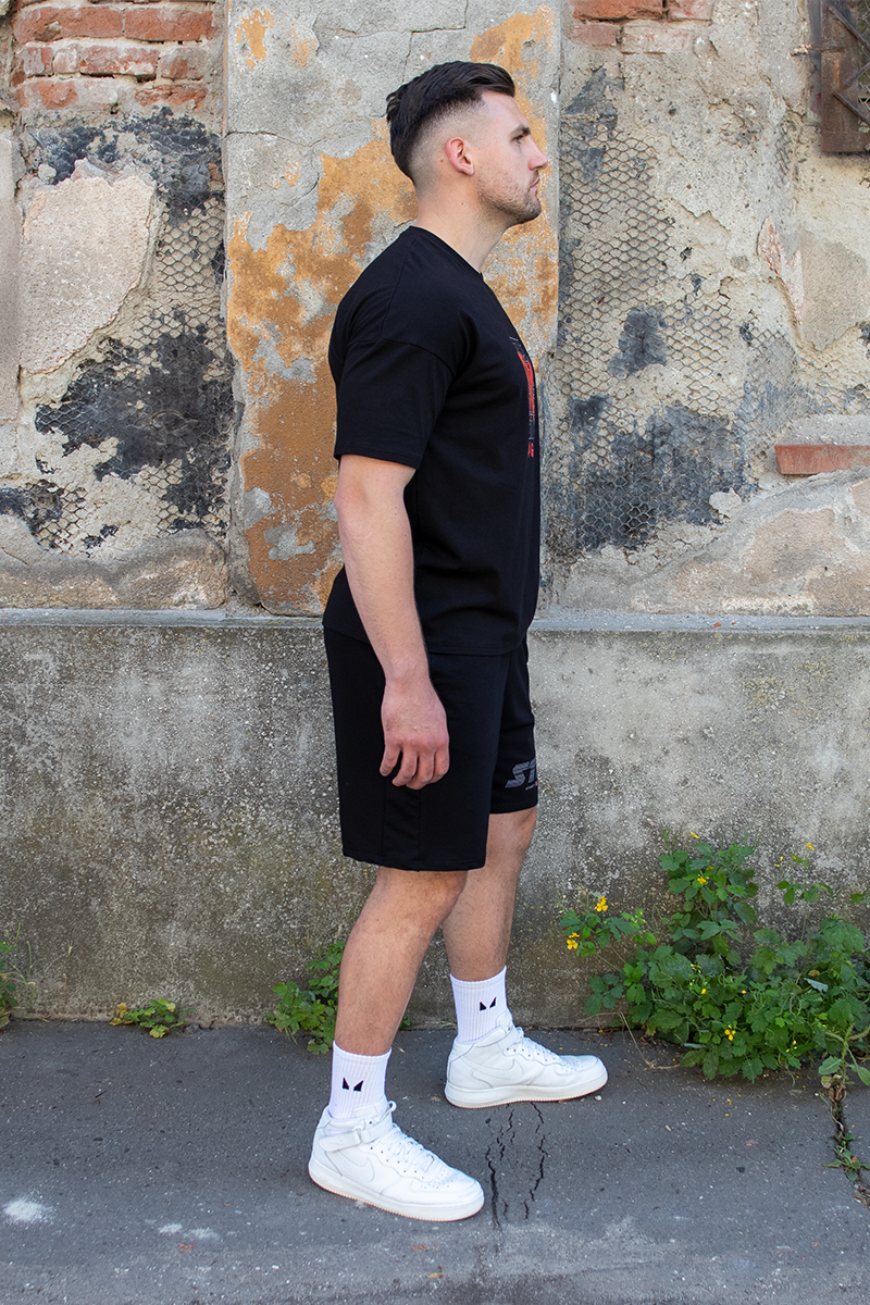 Tricou Oversize Slim Negru Try Again