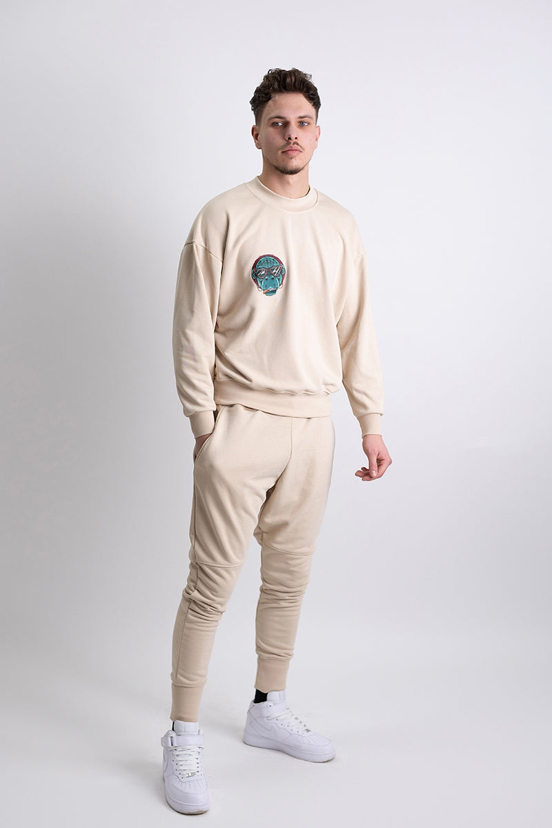 Bluza Oversized Din Bumbac Grej Monkey